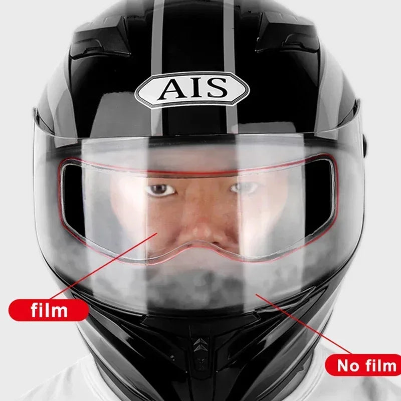 Crystal-Clear Motorcycle Helmet Anti-Fog Film Nano Rain-Repellent Night Day Riding Visor Shield Zero Distortion DIY Application