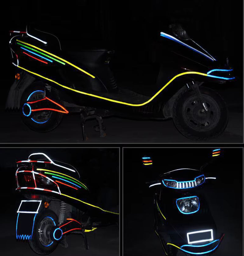 Reflective Bike Tape - Fluorescent Safety Strips For Bicycle, Helmet & Scooter