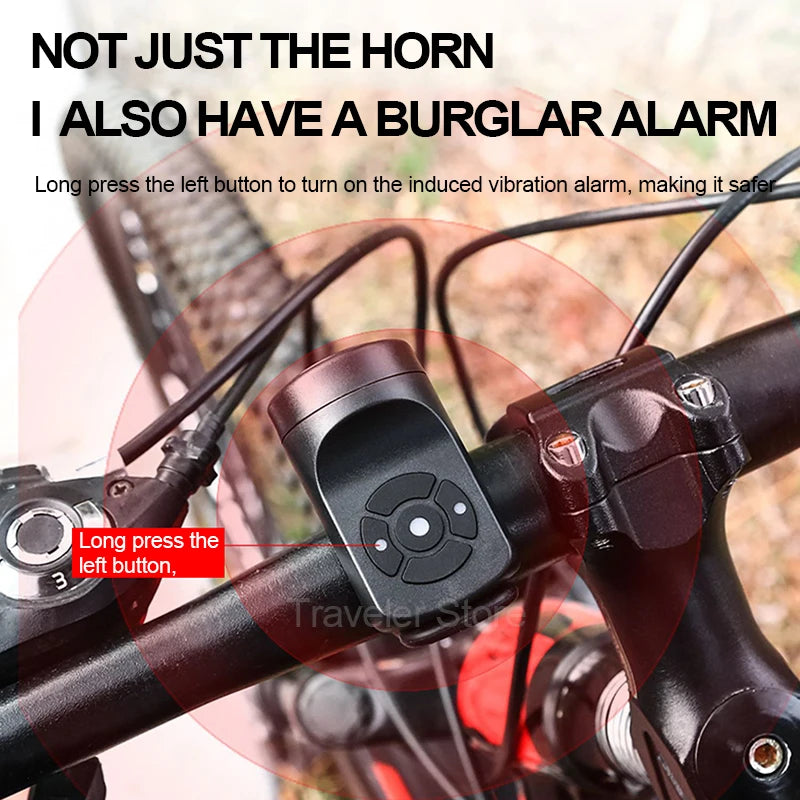 Bicycle Horn for Bike Horn Loud Bicycle Bell Electric Scooter Horn Powerful Bike Doorbell MTB Bike Accessories USB Chargeable