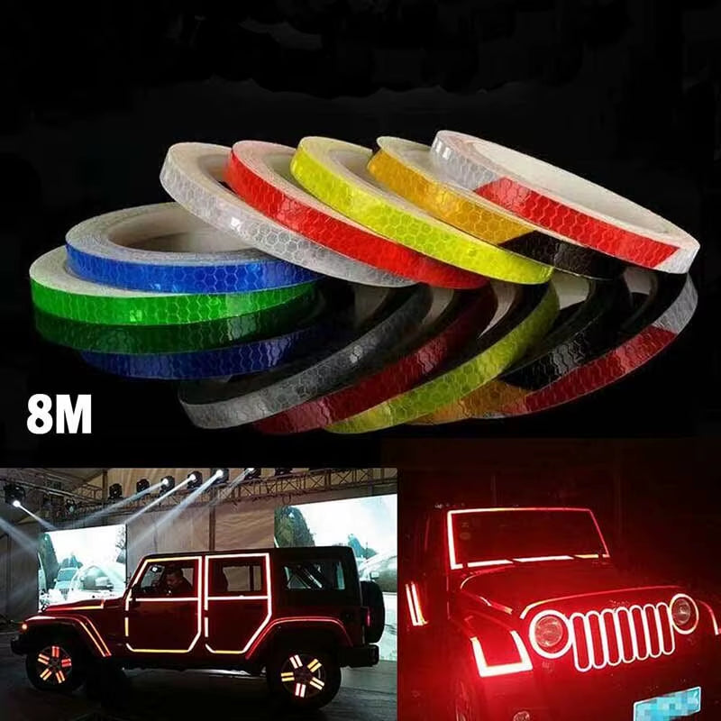 Reflective Bike Tape - Fluorescent Safety Strips For Bicycle, Helmet & Scooter