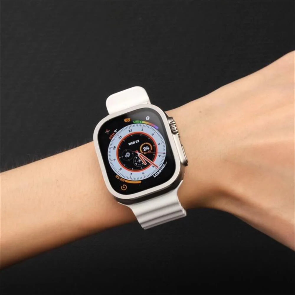 Vidro Temperado para Apple Watch Ultra 49Mm Protetor de Tela de Metal Acessórios Anti-risco HD Full Film Ultra 49 Mm