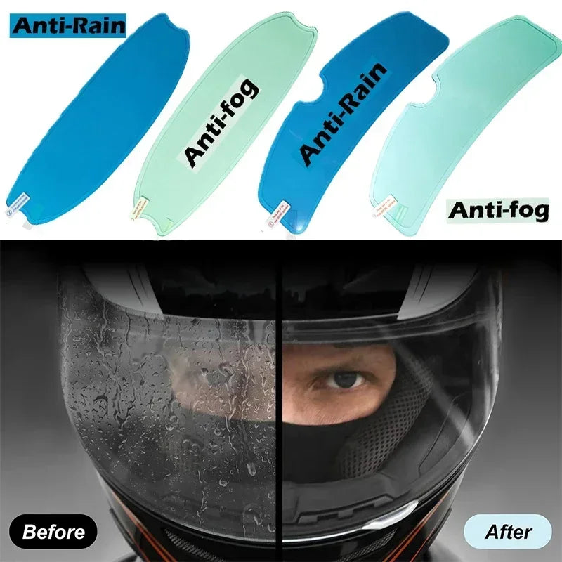 Crystal-Clear Motorcycle Helmet Anti-Fog Film Nano Rain-Repellent Night Day Riding Visor Shield Zero Distortion DIY Application