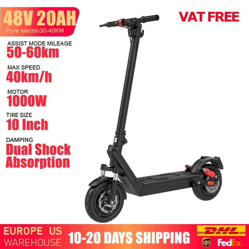 Experience the Freedom of the X9B 1000W Electric Scooter - Foldable, High-Speed E-Scooter for Adults with 10-Inch Tires!