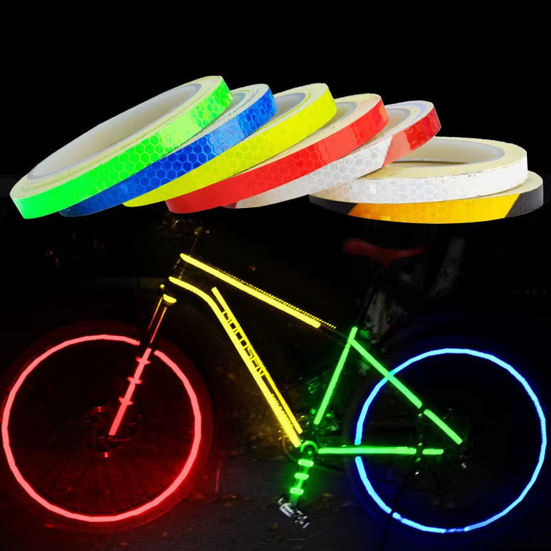 Reflective Bike Tape - Fluorescent Safety Strips For Bicycle, Helmet & Scooter