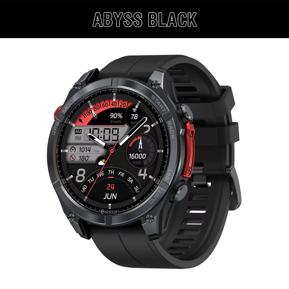 GPS Smart Watch 1.43 AMOLED Display Built-In Compass Barometric Altimeter Flashlight Voice Call Smartwatch