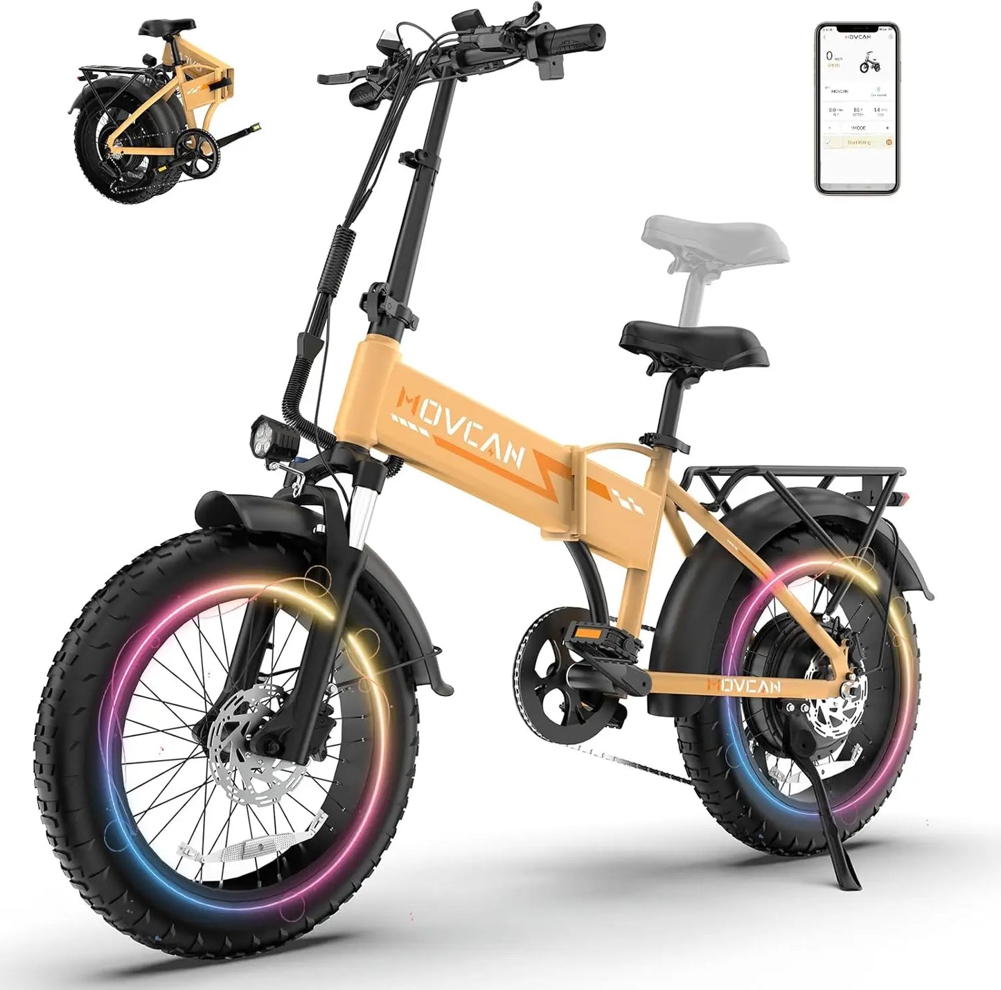 New Q20 Folding Electric Bike, 52V 15.6Ah Removable Concealed Battery 20” Fat Tire Dirt Bike,1500W Motor 30 MPH Top Speed E Bike
