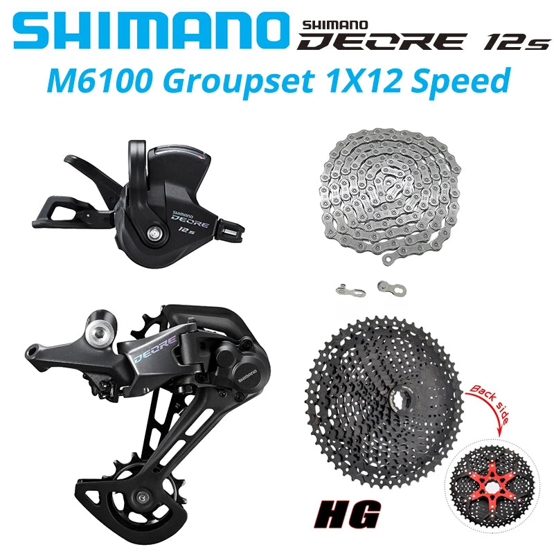 Deore M6100 1X12 Speed Derailleurs Groupset 12 Speed Right Shift Lever Dowel CN Chain RD Sunshine Cassette 46T 50T 52T