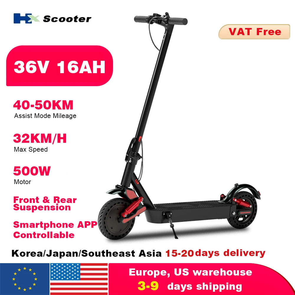 Electric Scooter 500W 36V 25AH Shock Absorbing Electric Kick Scooters Foldable E Scooter 8.5Inch APP Smart 