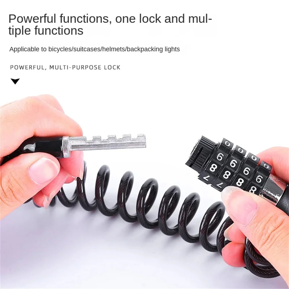 Steel Wire Bicycle Lock - Anti Theft Chain Lock With Code