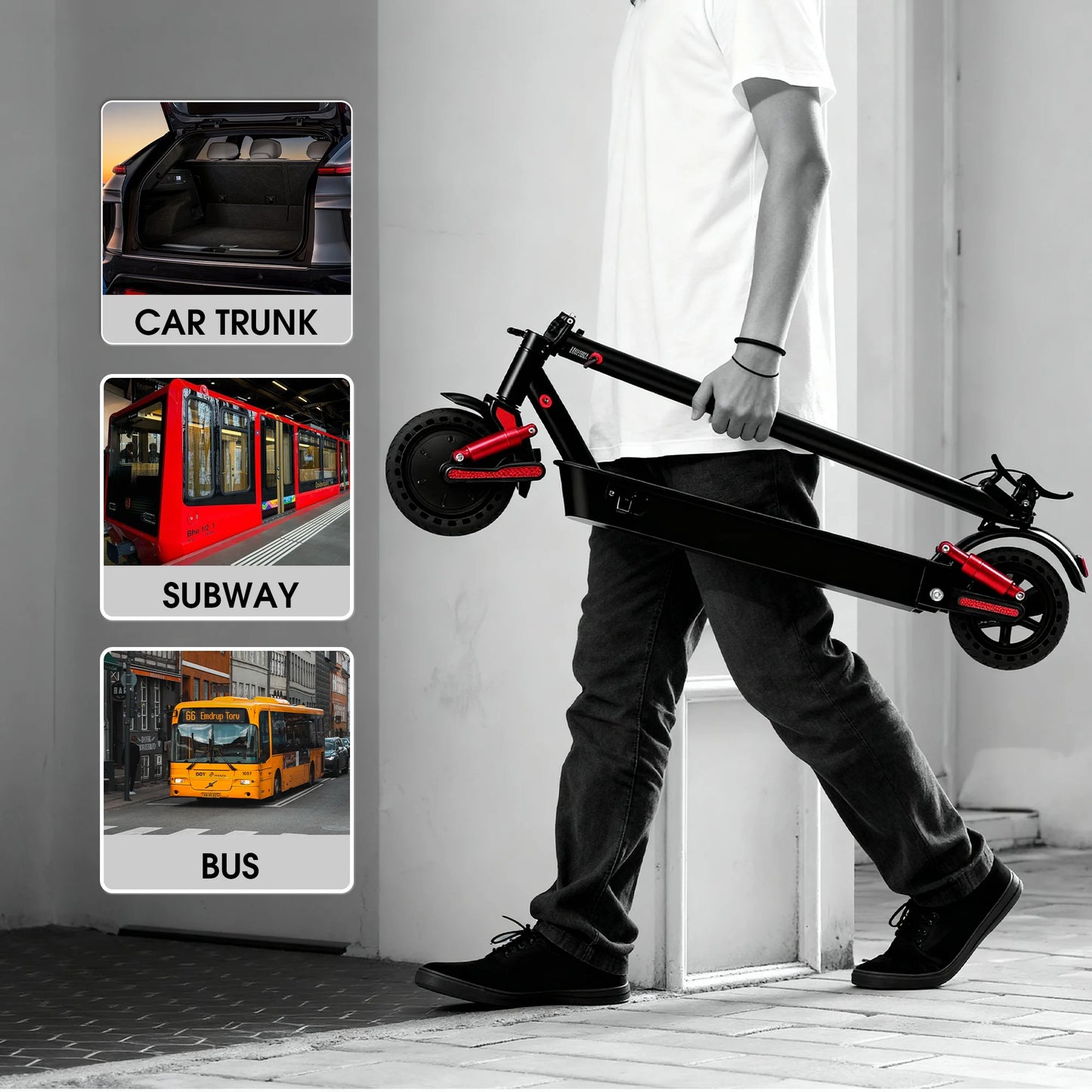 Electric Scooter 500W 36V 25AH Shock Absorbing Electric Kick Scooters Foldable E Scooter 8.5Inch APP Smart 