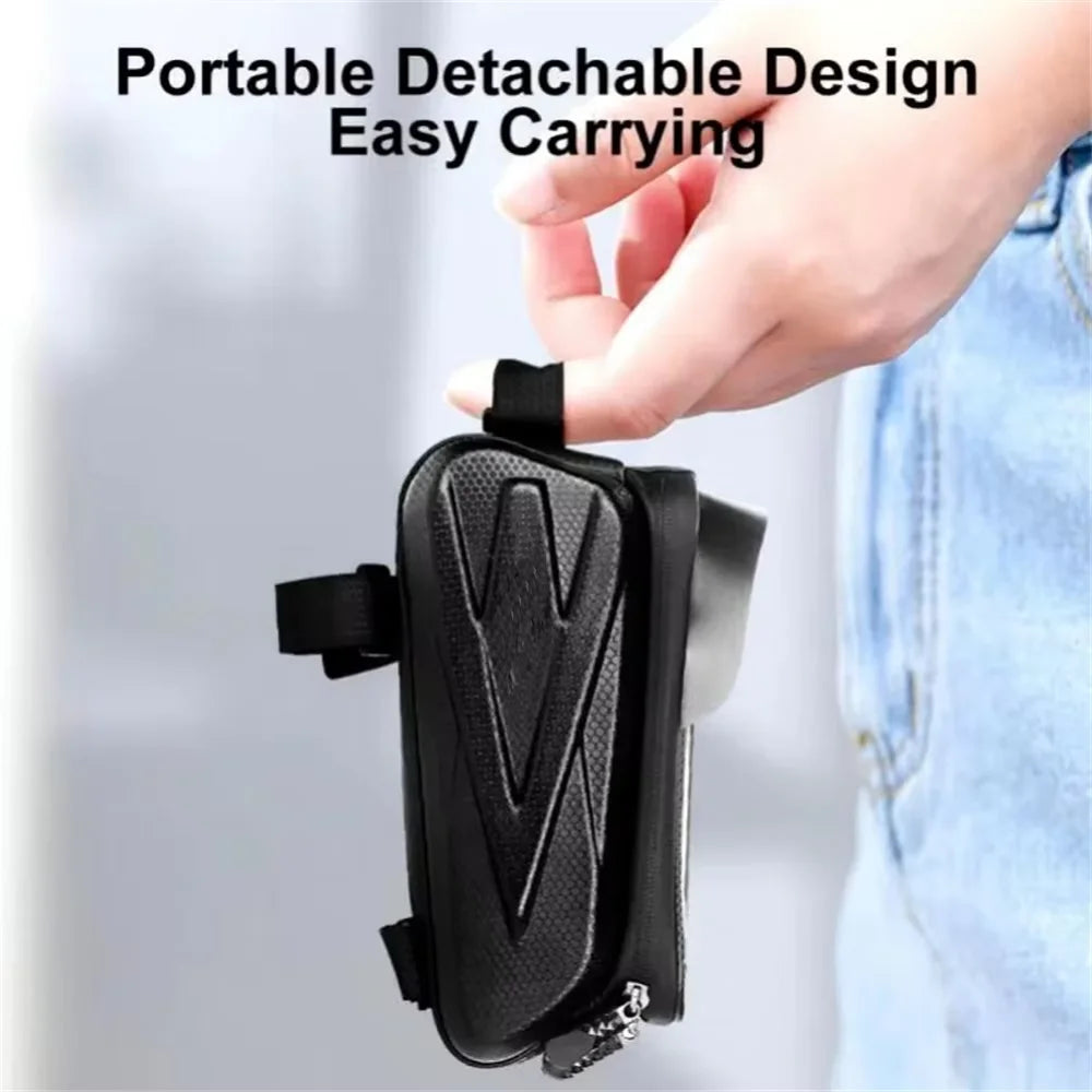 Bicycle Bag for Phone Cycling Top Front Tube Frame Bag Waterproof Case Storage Touch Screen MTB Tube Hard Shell Front Beam Bag