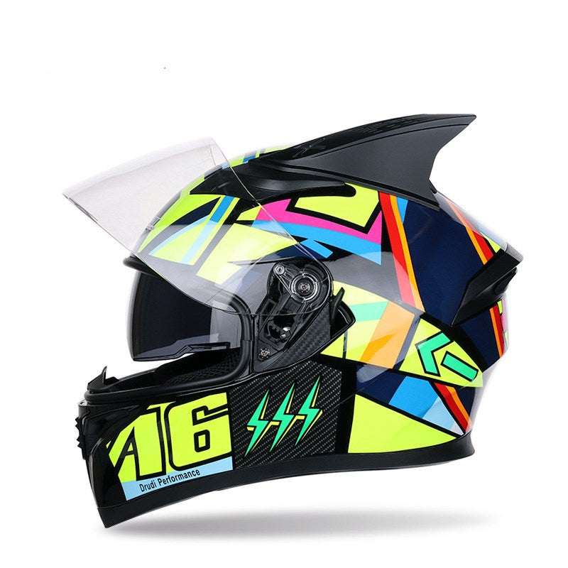 Capacete de corrida de motocicleta Four Seasons Corner - Segurança Encontra Moda!