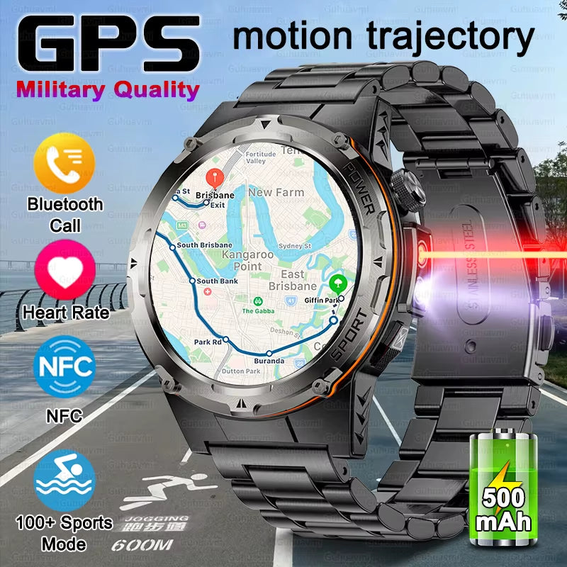 GPS Sports Smartwatch – Heart Rate, BT Calls & 3ATM Waterproof