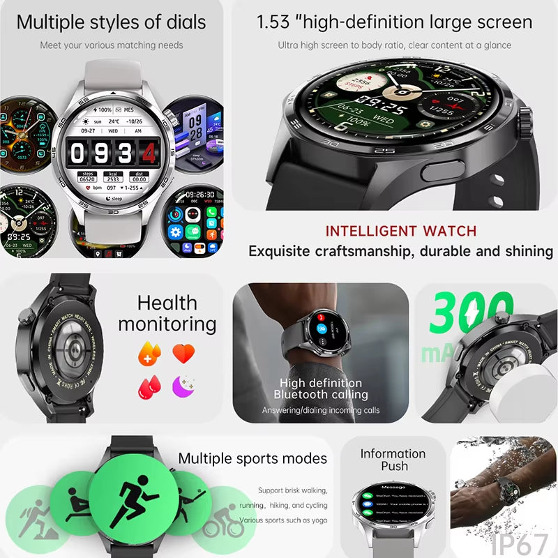 Watch Smart Watch Men Watch HD Screen Bluetooth Call GPS Trajectory NFC Heart Rate 