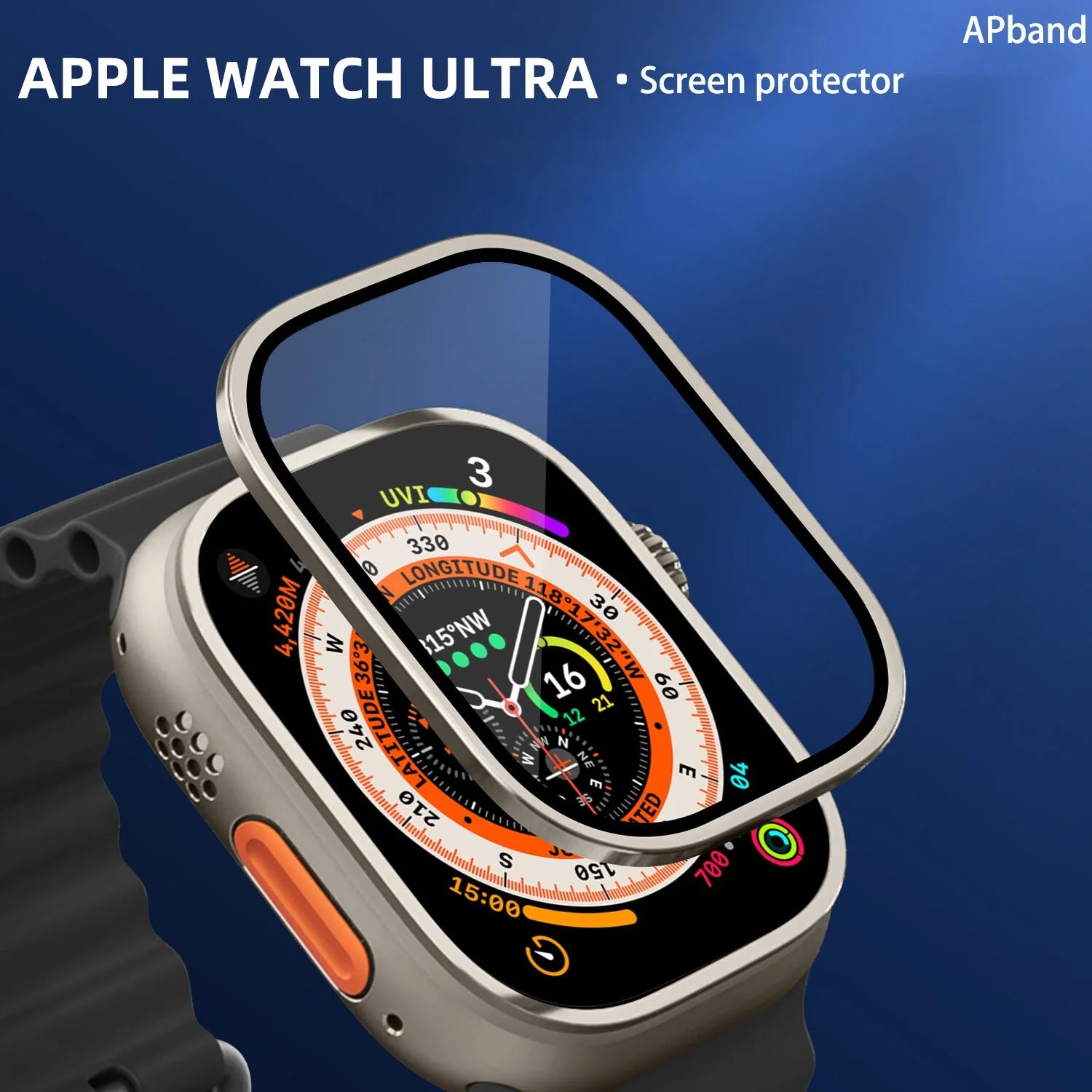 Vidro Temperado para Apple Watch Ultra 49Mm Protetor de Tela de Metal Acessórios Anti-risco HD Full Film Ultra 49 Mm