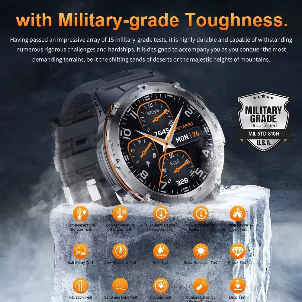 GPS Sports Smartwatch – Heart Rate, BT Calls & 3ATM Waterproof