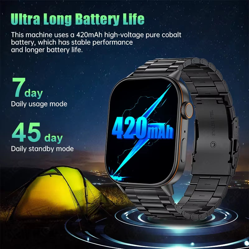 GPS Smart Watch with Compass – Bluetooth Calls & IP68 Waterproof