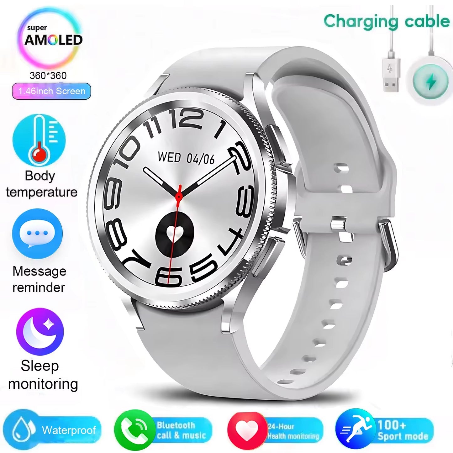 Classic Smart Watch Women Men Sports Fitness Health Waterproof Bluetooth Call Smartwatch