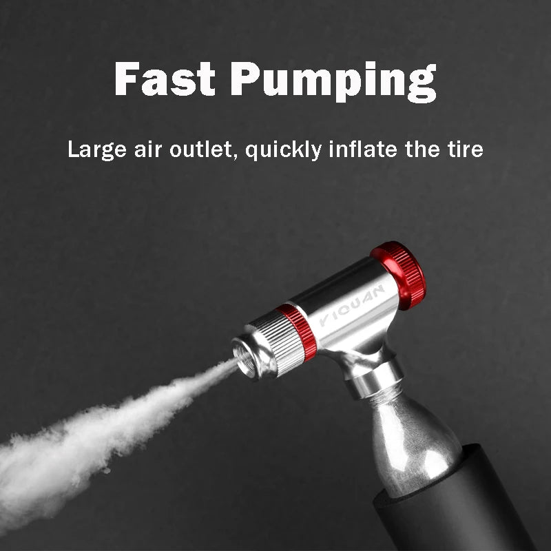 Fast CO2 Air Pump Portable Aluminum Alloy Road Bicycle Tire Inflator Adjustable MTB Tire Pump Bike Accessories