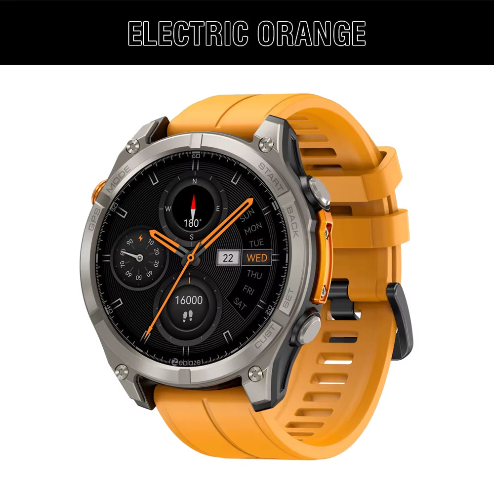 GPS Smart Watch 1.43 AMOLED Display Built-In Compass Barometric Altimeter Flashlight Voice Call Smartwatch