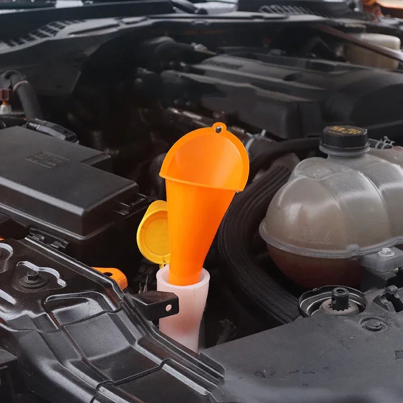Car Long Stem Funnel Anti-Splash Gasoline Oil Filling Tool Plastic Car Truck Motor Oil Change Refueling Funnel Car Accessories