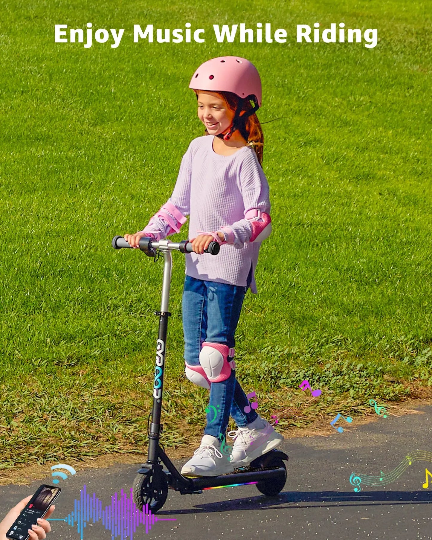 Exciting H30 Max Electric Scooter for Kids Aged 6-12 - Safe, Fun, and Music-Ready!