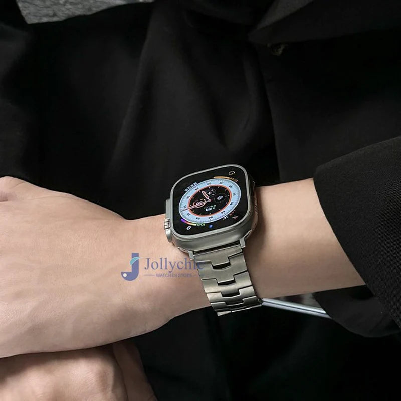 Titanium Metal Band for Apple Watch Series Ultra 8 7 6 Bracelet for 49Mm 45Mm 44Mm 42Mm 41Mm 40Mm 38Mm