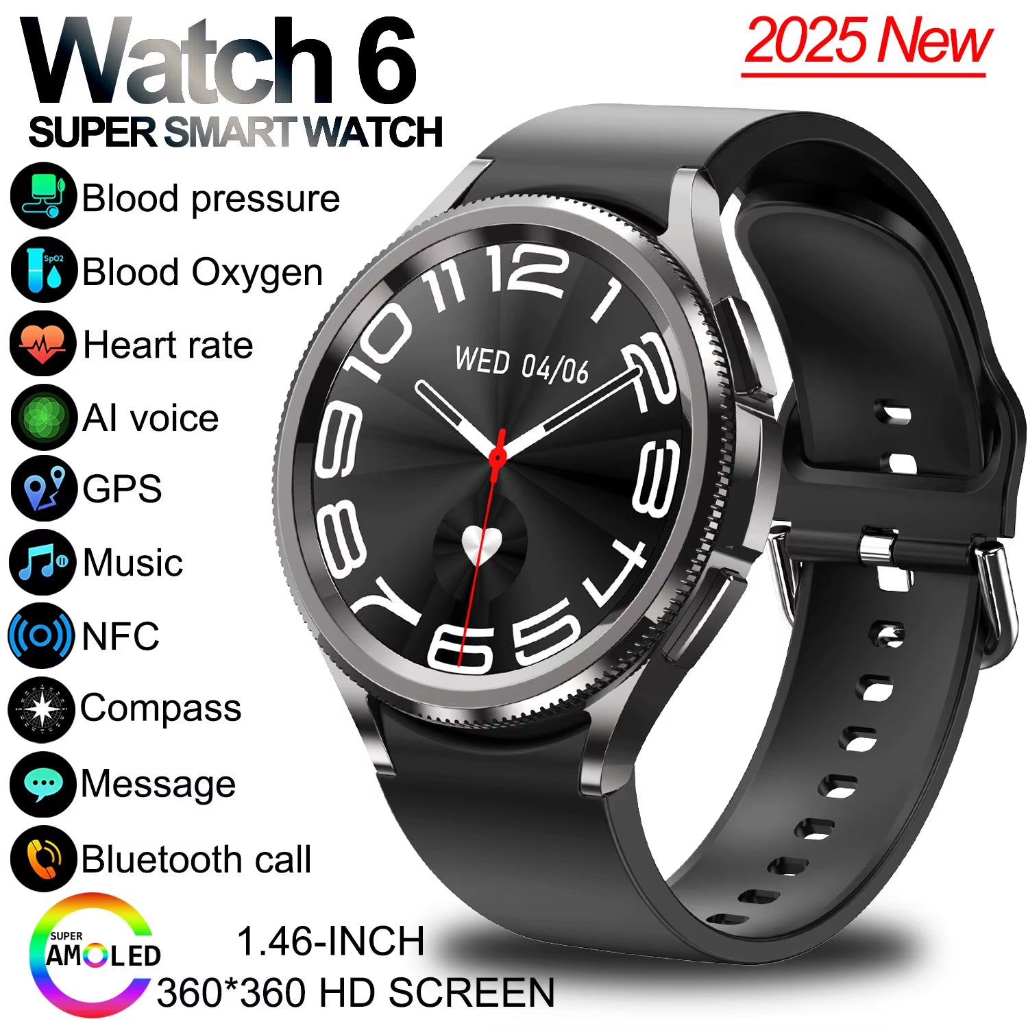 Classic Smart Watch Women Men Sports Fitness Health Waterproof Bluetooth Call Smartwatch