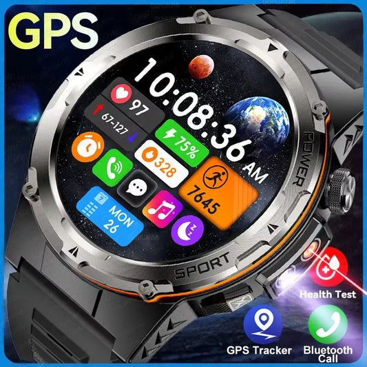GPS Sports Smartwatch – Heart Rate, BT Calls & 3ATM Waterproof