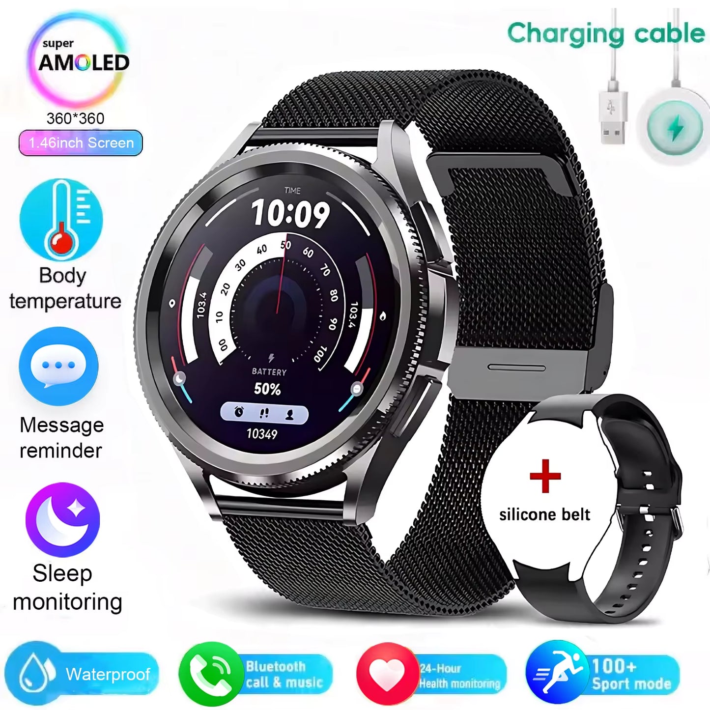 Classic Smart Watch Women Men Sports Fitness Health Waterproof Bluetooth Call Smartwatch