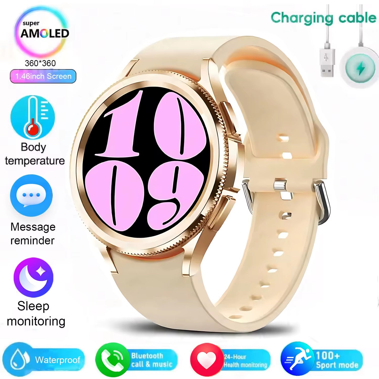 Classic Smart Watch Women Men Sports Fitness Health Waterproof Bluetooth Call Smartwatch