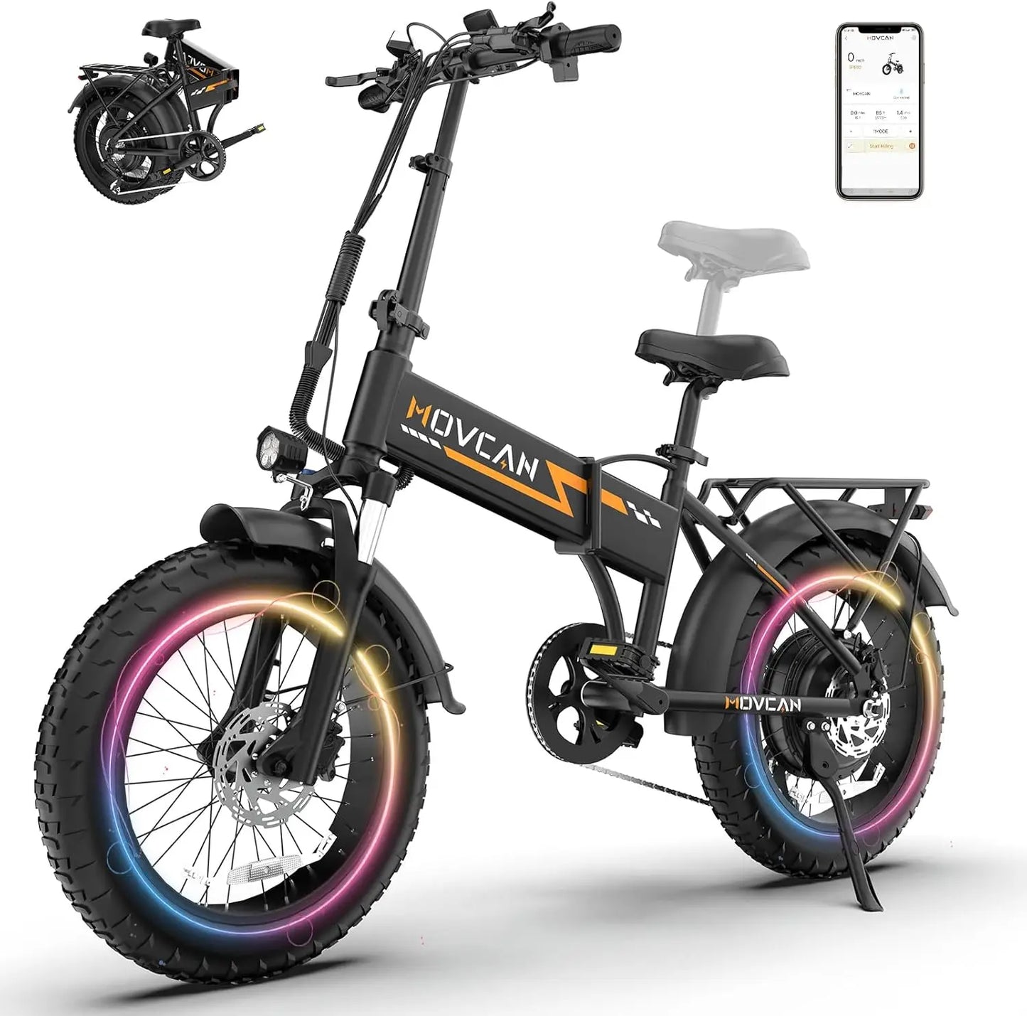 New Q20 Folding Electric Bike, 52V 15.6Ah Removable Concealed Battery 20” Fat Tire Dirt Bike,1500W Motor 30 MPH Top Speed E Bike