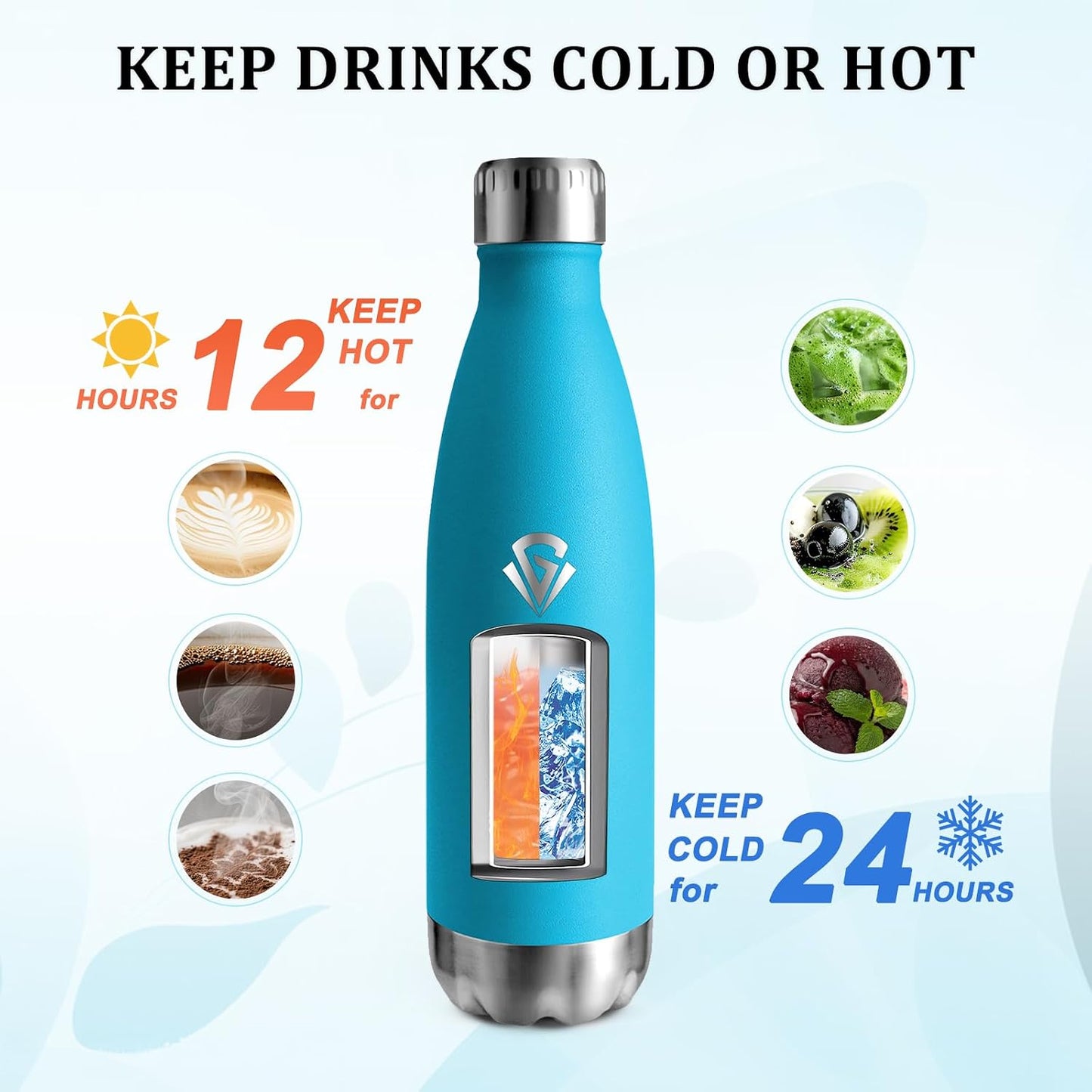 Edelstahl-Isolierflasche 750ml, BPA-frei, doppelwandig, auslaufsicher – Ideal für Sport, Radfahren, Fitness und Camping