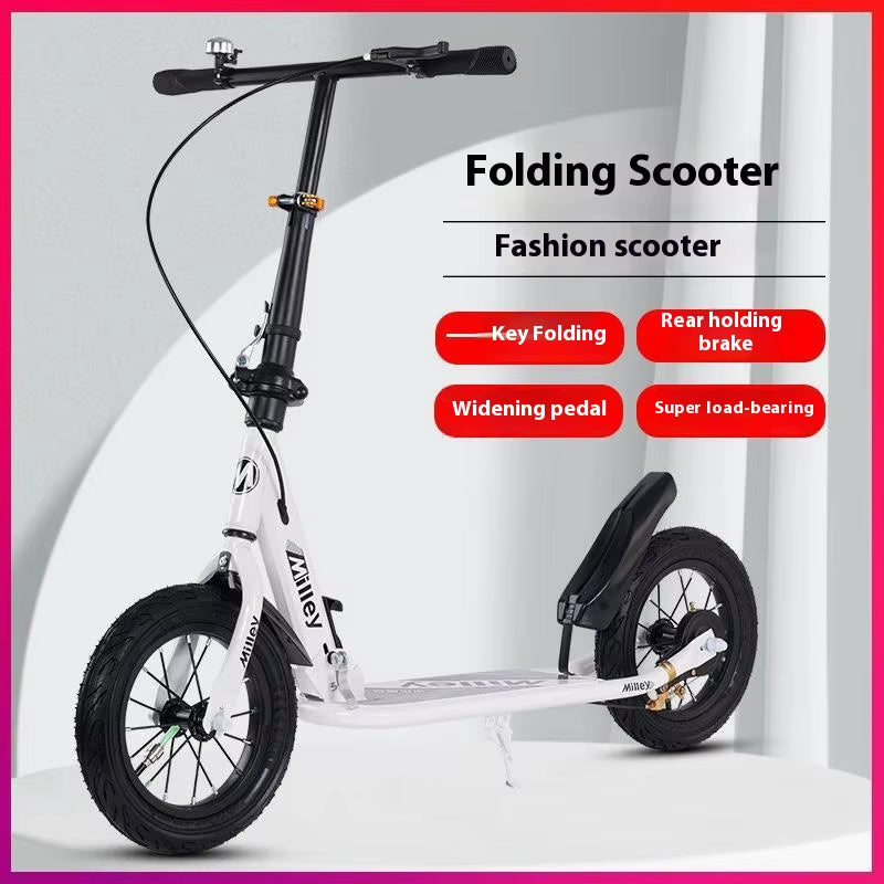 Scooter for Teens to Work Big Wheel Two-Wheel Foldable Urban Campus Mobility Scooter Hot New