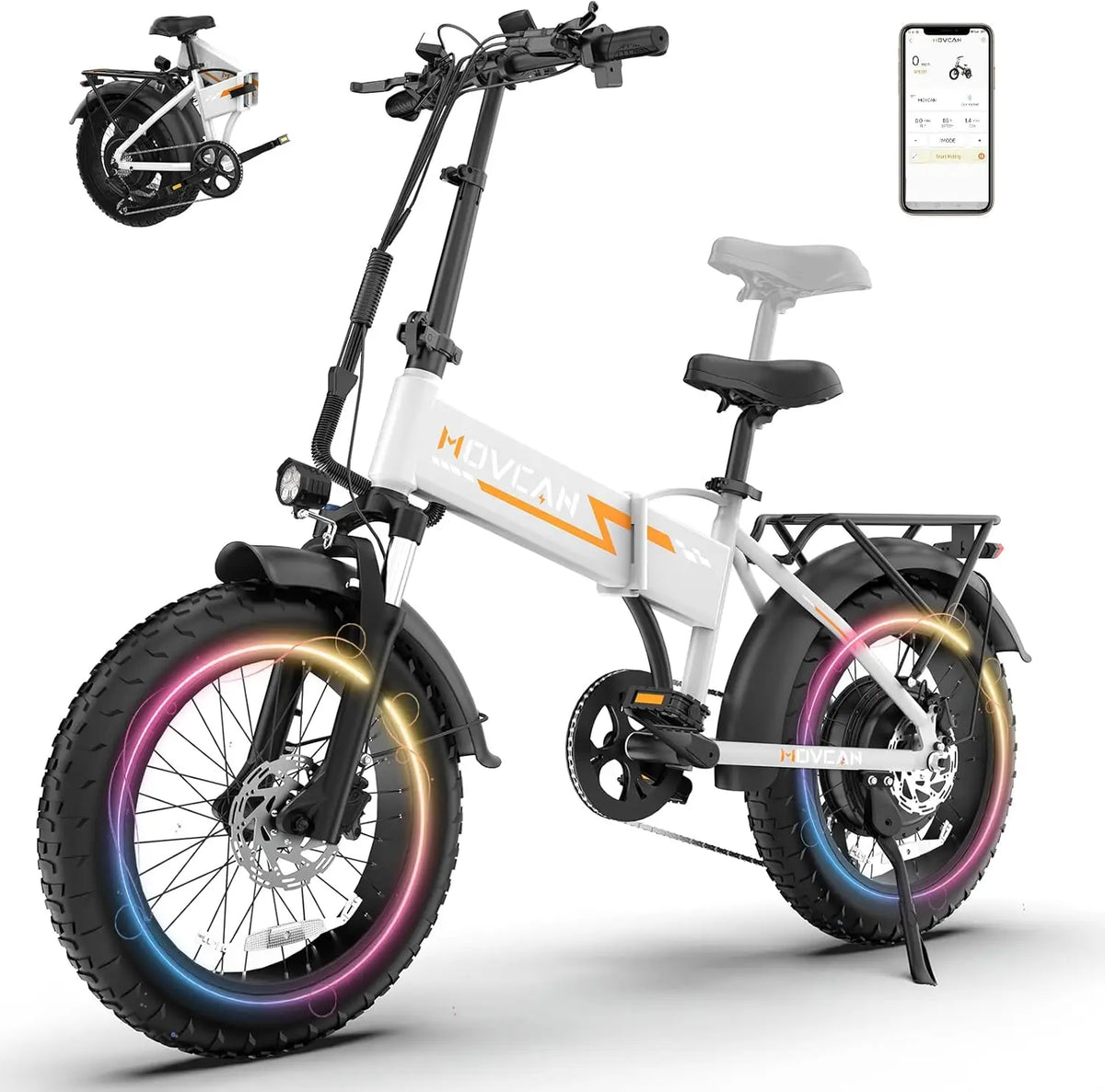 New Q20 Folding Electric Bike, 52V 15.6Ah Removable Concealed Battery 20” Fat Tire Dirt Bike,1500W Motor 30 MPH Top Speed E Bike