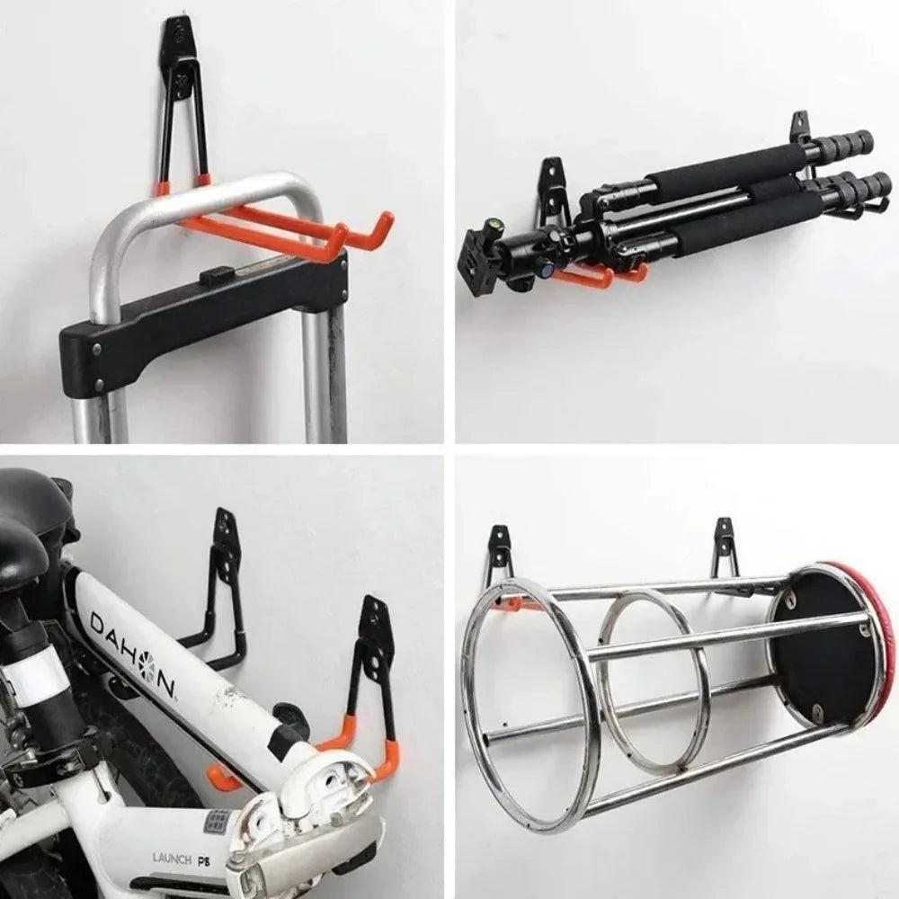 Sturdy Heavy Duty Metal Bike Wall Mount Hook - Ultimate Garage Organizer for Bicycles and More