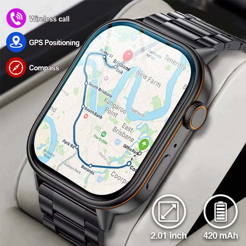 GPS Smart Watch with Compass – Bluetooth Calls & IP68 Waterproof
