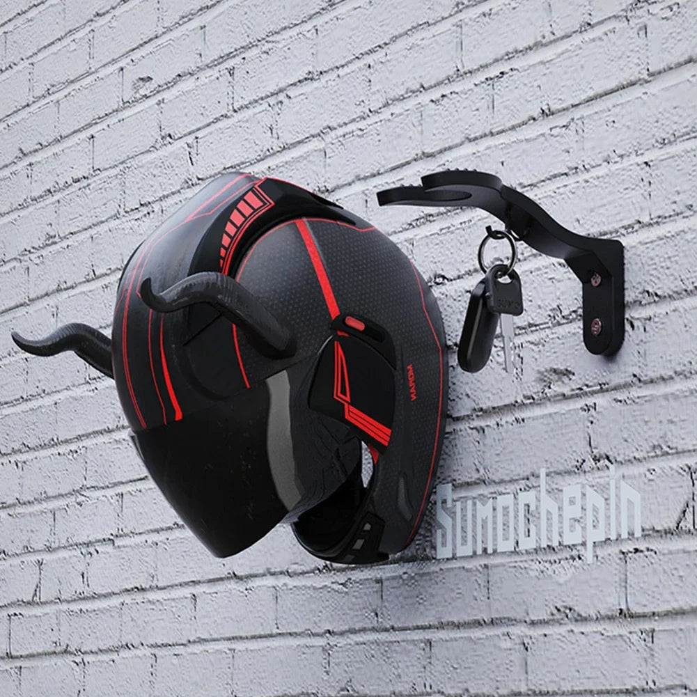 Heavy Duty Wall Mount Helmet Hook Rack - Space Saving Motorcycle Helmet Holder & Multi-Purpose Hanger for Garage, Entryway & More (Available in 1/2/4 Packs)
