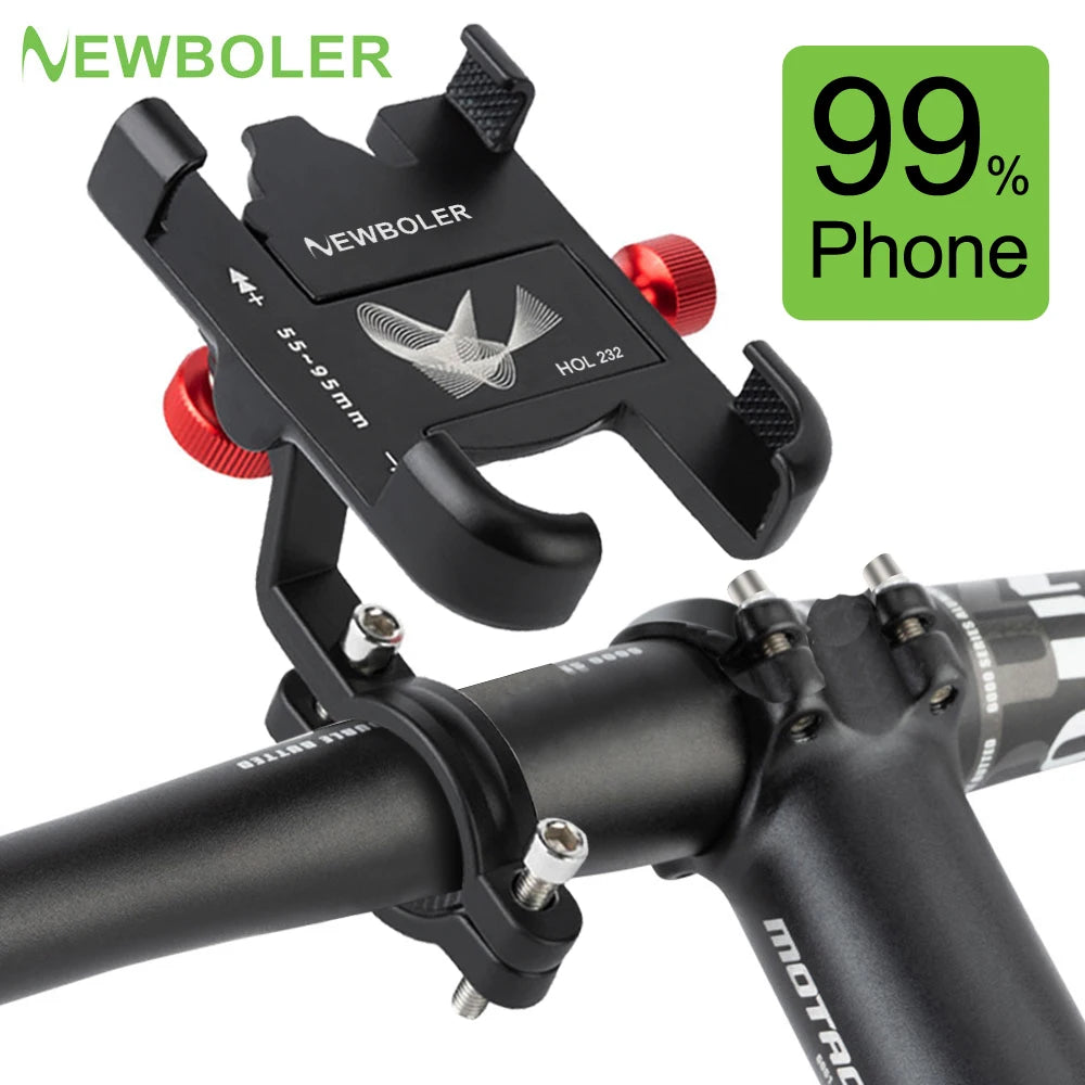Revolutionary NEWBOLER 360° Rotatable Aluminum MTB Phone Mount - Adjustable, Non-Slip Bicycle Holder for Ultimate Stability
