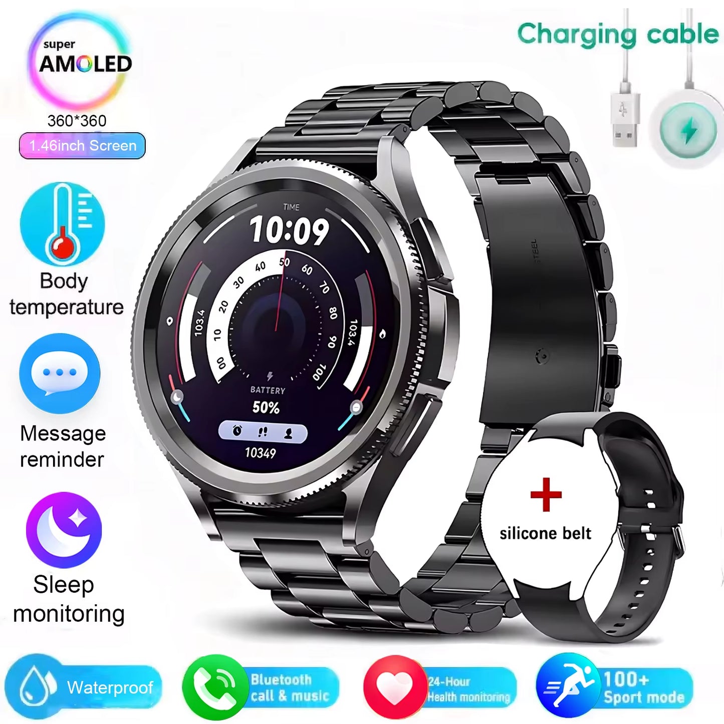 Classic Smart Watch Women Men Sports Fitness Health Waterproof Bluetooth Call Smartwatch