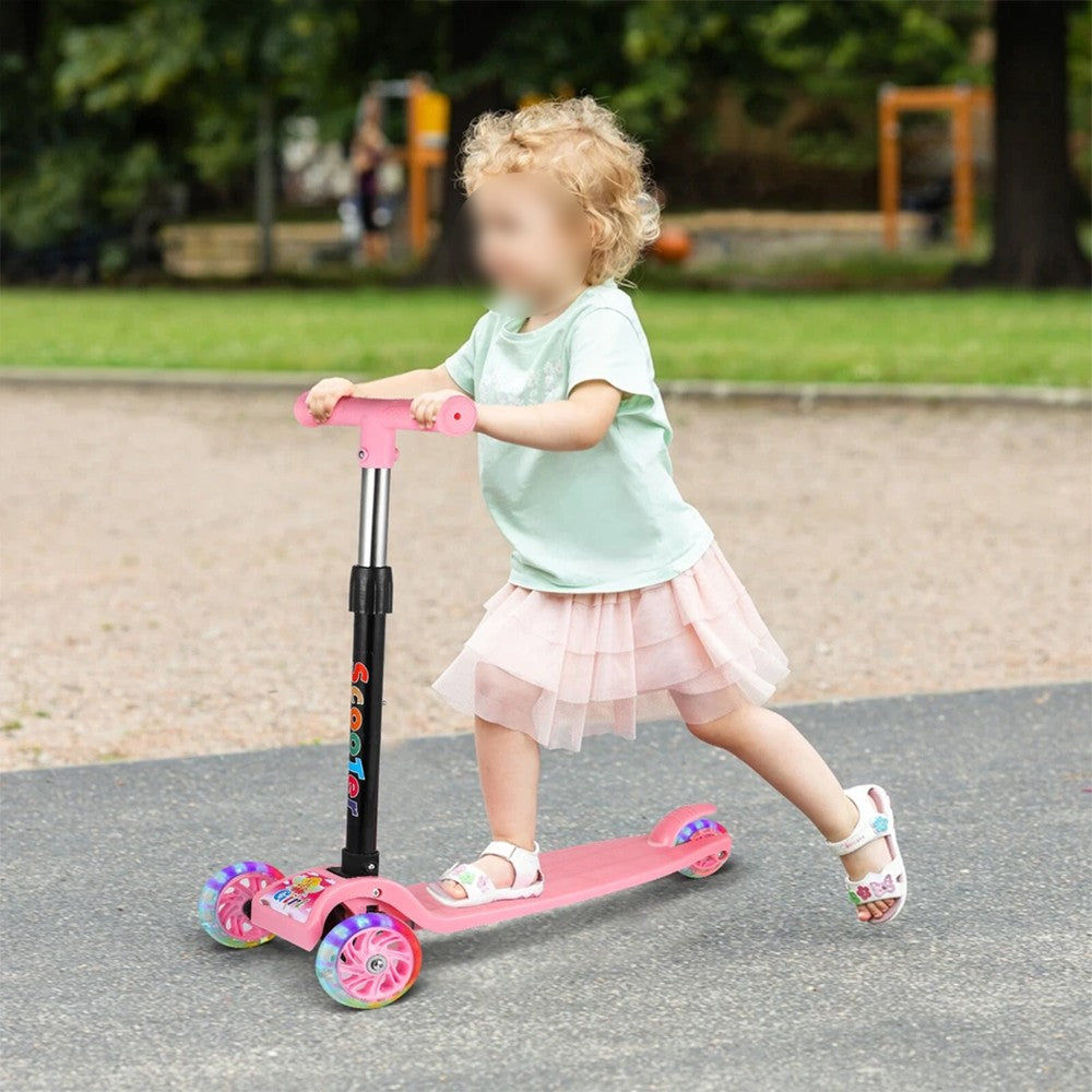 3 Wheels LED Flashing Tilt Lean Boys Girls Scooter