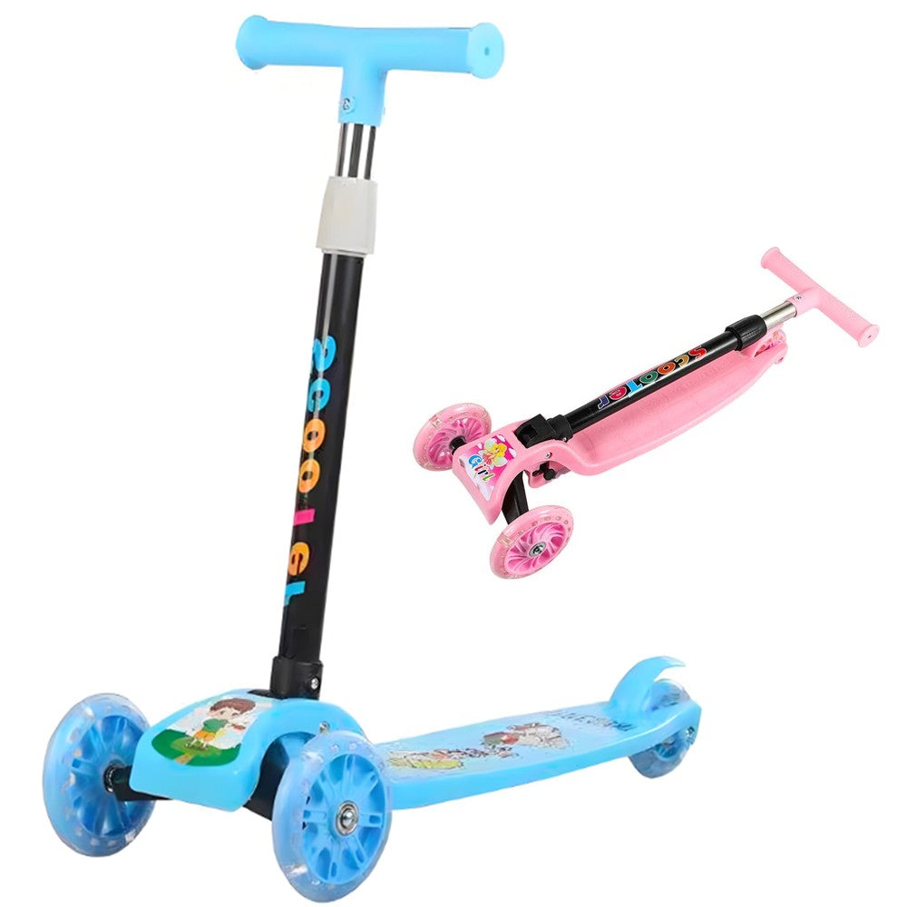3 Wheels LED Flashing Tilt Lean Boys Girls Scooter