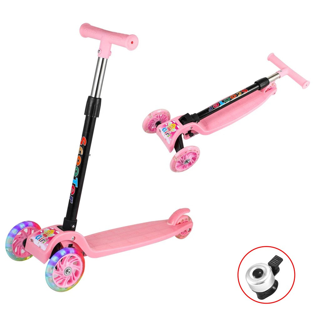 3 Wheels LED Flashing Tilt Lean Boys Girls Scooter