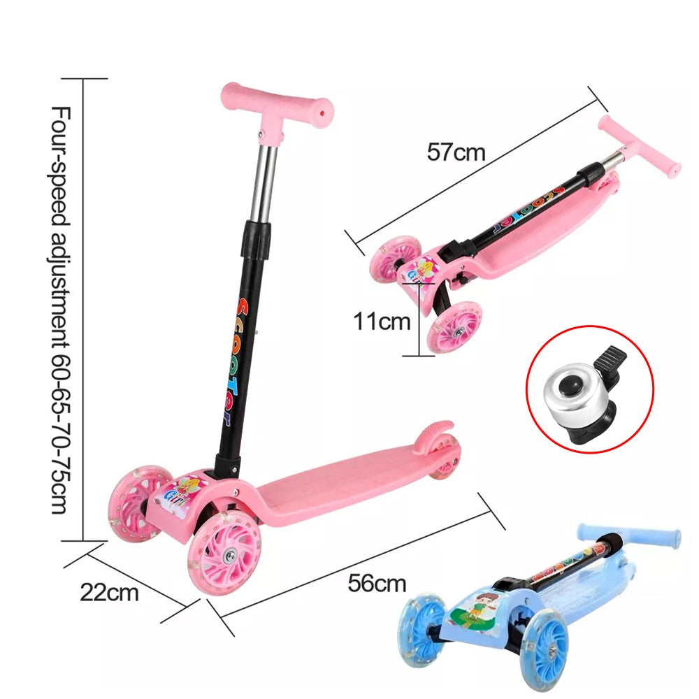 3 Wheels LED Flashing Tilt Lean Boys Girls Scooter