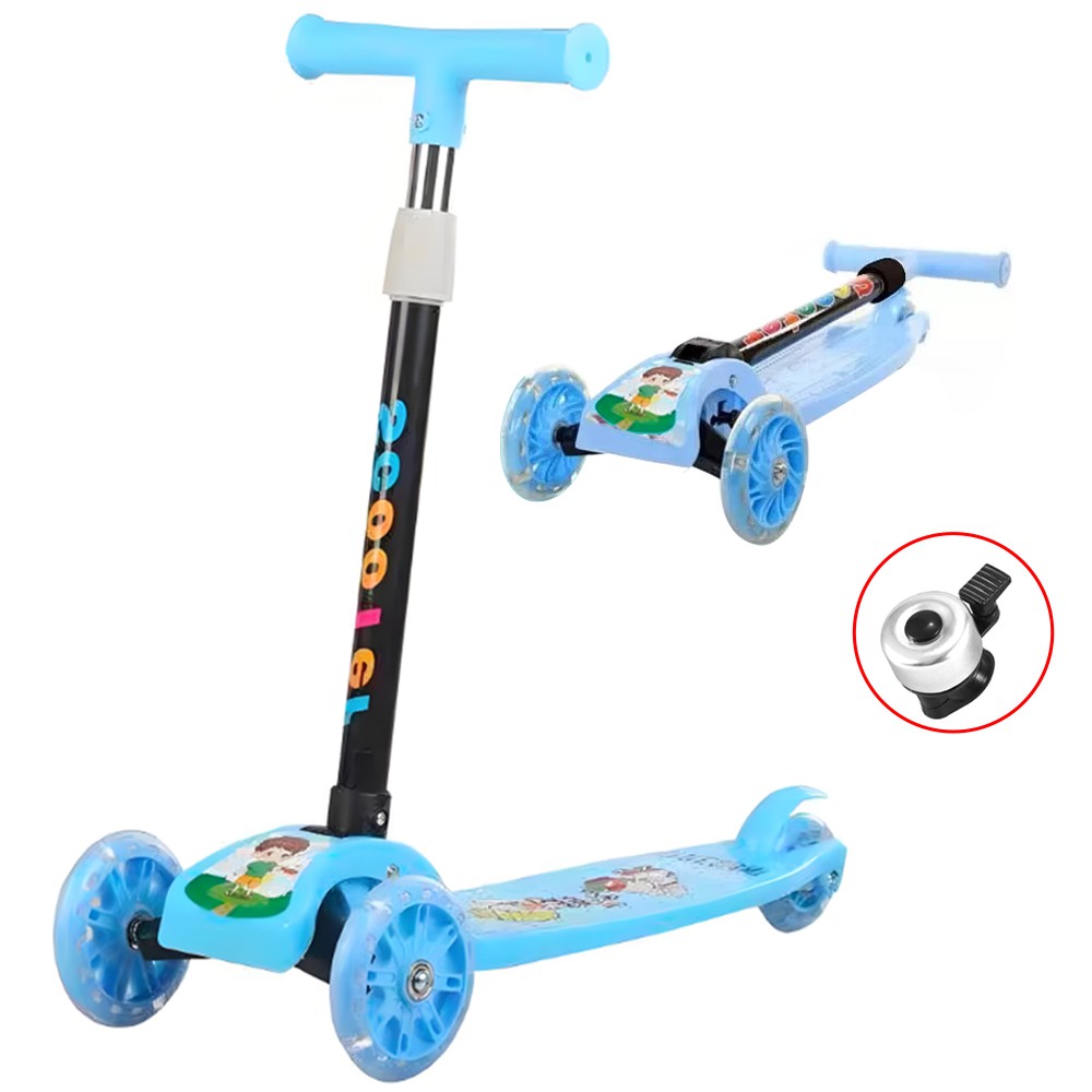 3 Wheels LED Flashing Tilt Lean Boys Girls Scooter