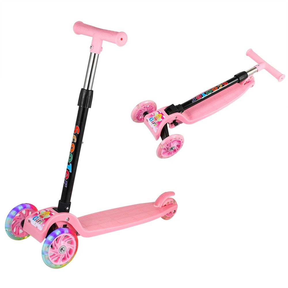 3 Wheels LED Flashing Tilt Lean Boys Girls Scooter